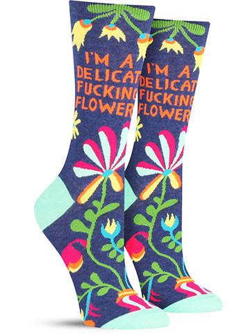 Delicate F*cking Flower Socks