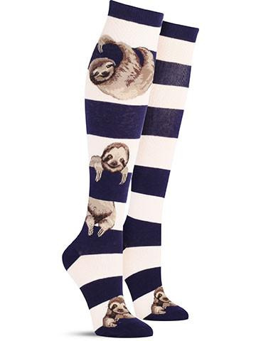 Sloth Stripe Knee High Socks